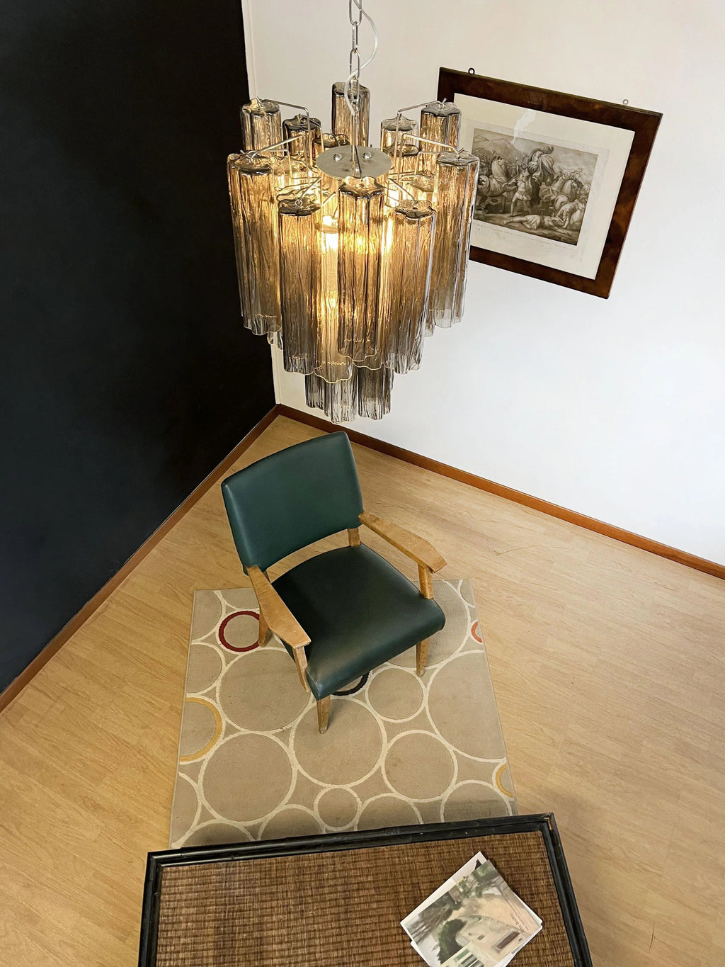 Fantastic Smoked Murano Glass Tube Chandelier product image