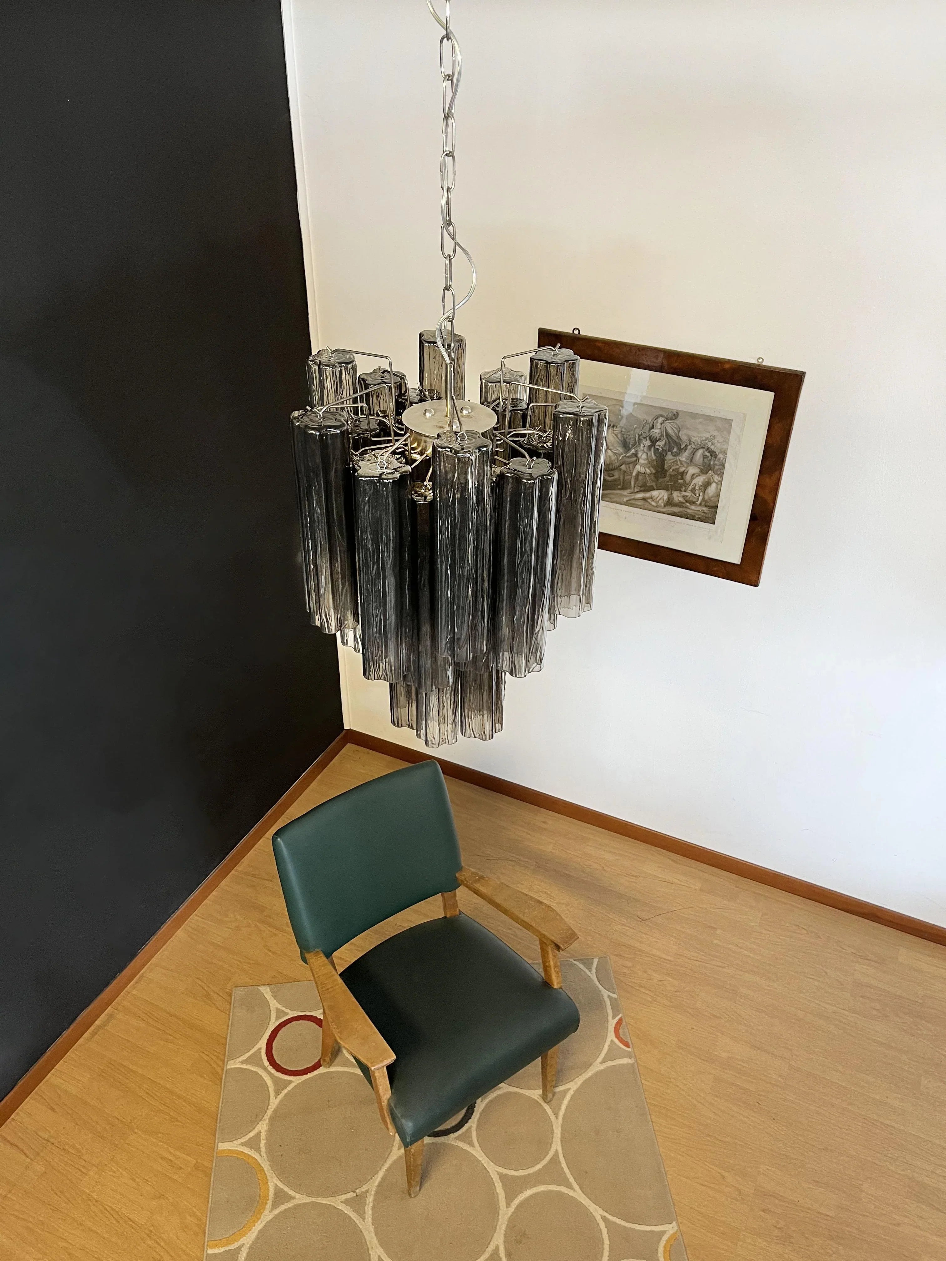 Fantastic Smoked Murano Glass Tube Chandelier product image
