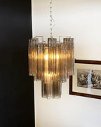 Fantastic Smoked Murano Glass Tube Chandelier product image