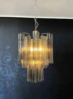 Fantastic Smoked Murano Glass Tube Chandelier product image