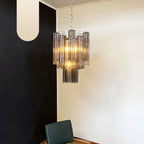 Fantastic Smoked Murano Glass Tube Chandelier product image