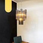 Fantastic Smoked Murano Glass Tube Chandelier product image