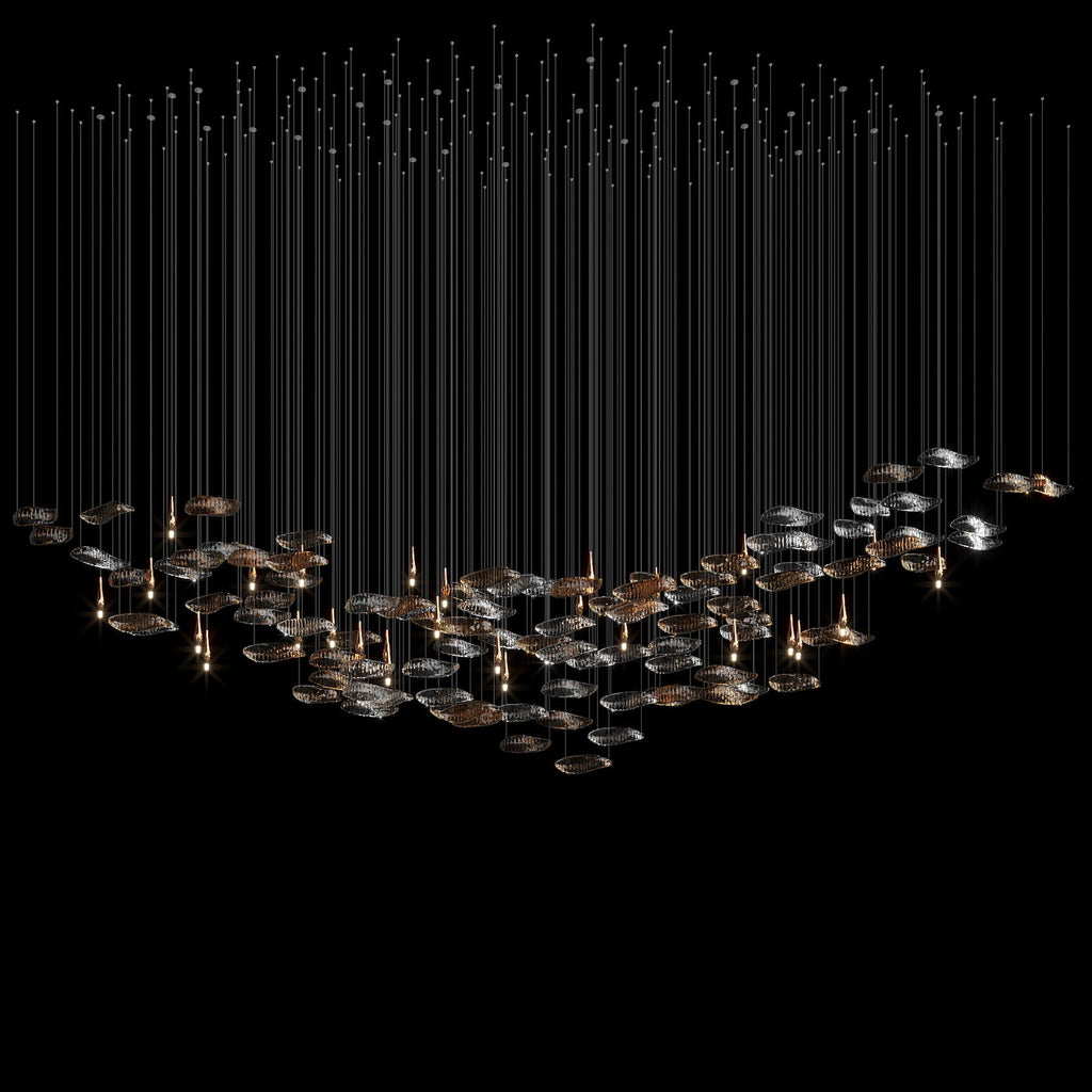 Amber Glass Drift Chandelier