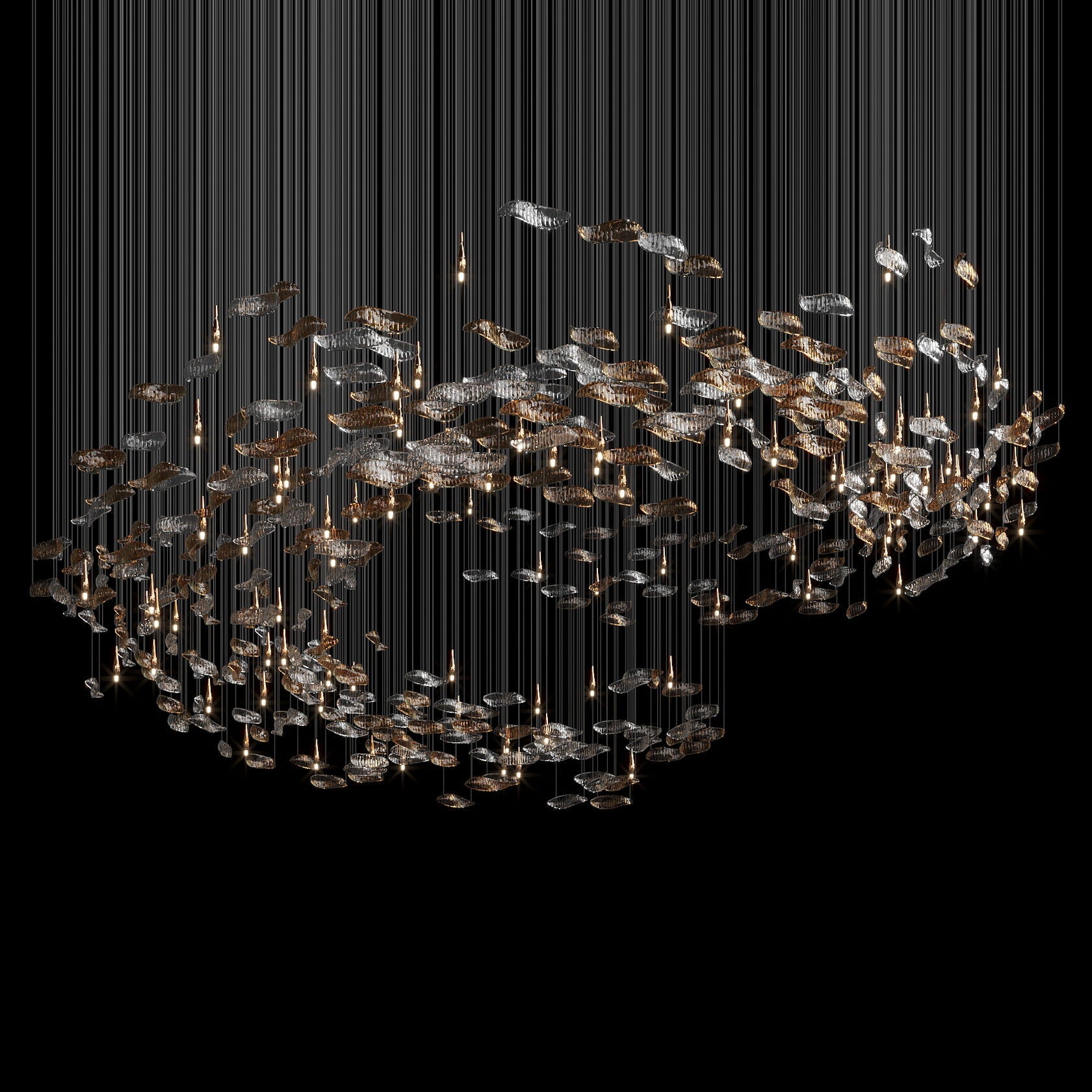 Amber Glass Drift Chandelier