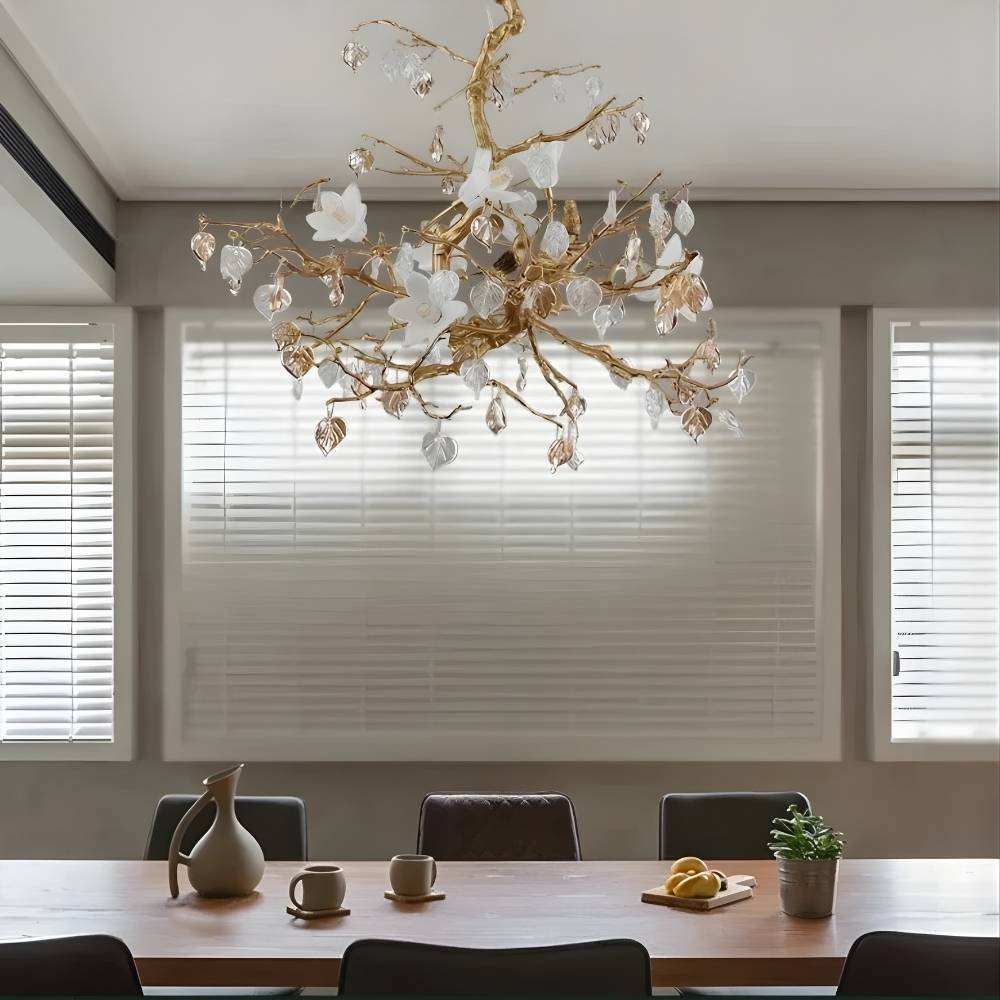 Flaviar Crystal Flower Branch Chandelier by Bling Lighting Studio