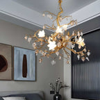 Flaviar Crystal Flower Branch Chandelier by Bling Lighting Studio