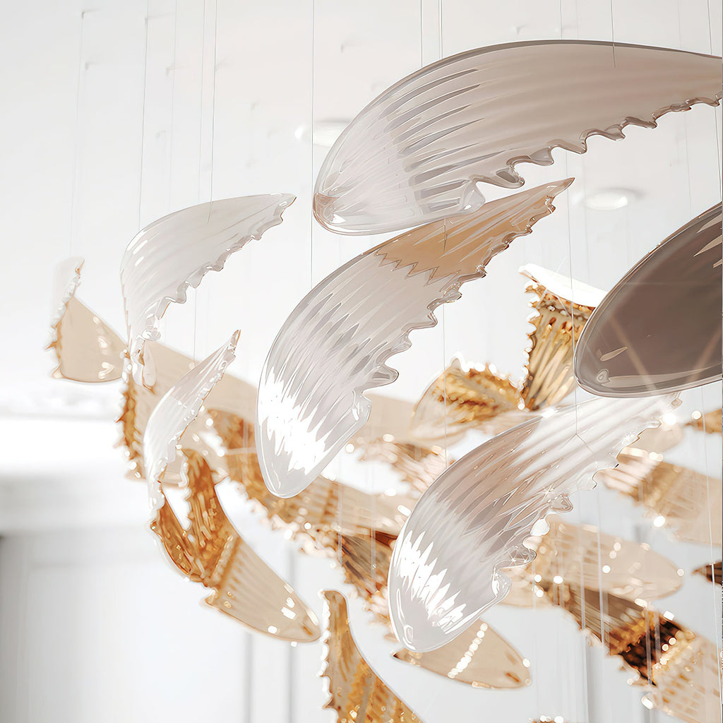 Fluid Layered Glass Ceiling Chandelier product image