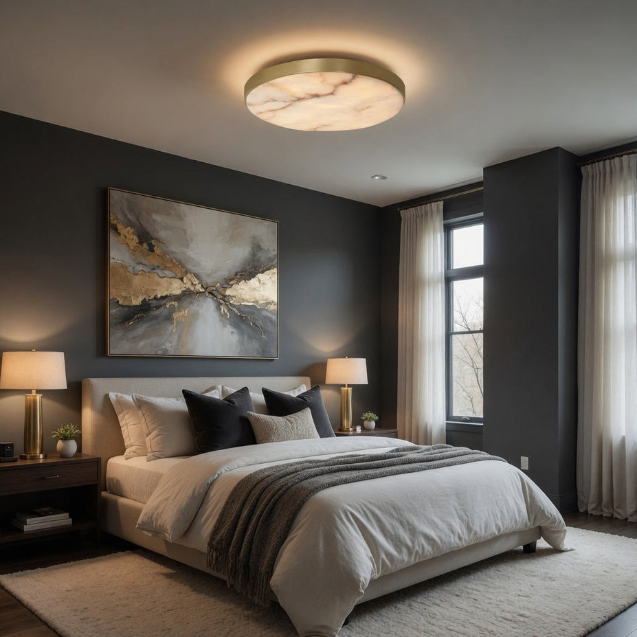 Laurel Alabaster Flush Mount lighting fixture by Bling Lighting Studio