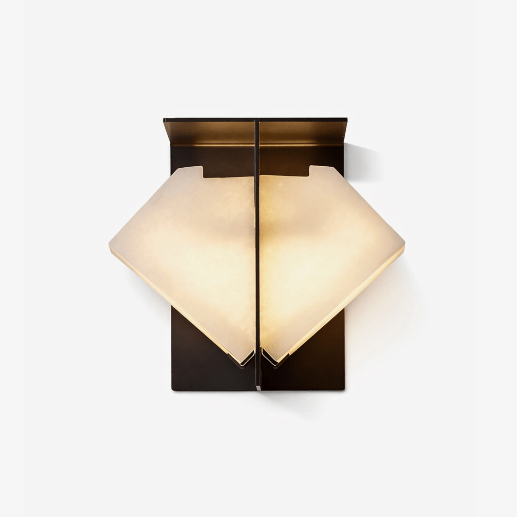 Folded Halo Alabaster Wall Sconce by Bling Lighting Studio