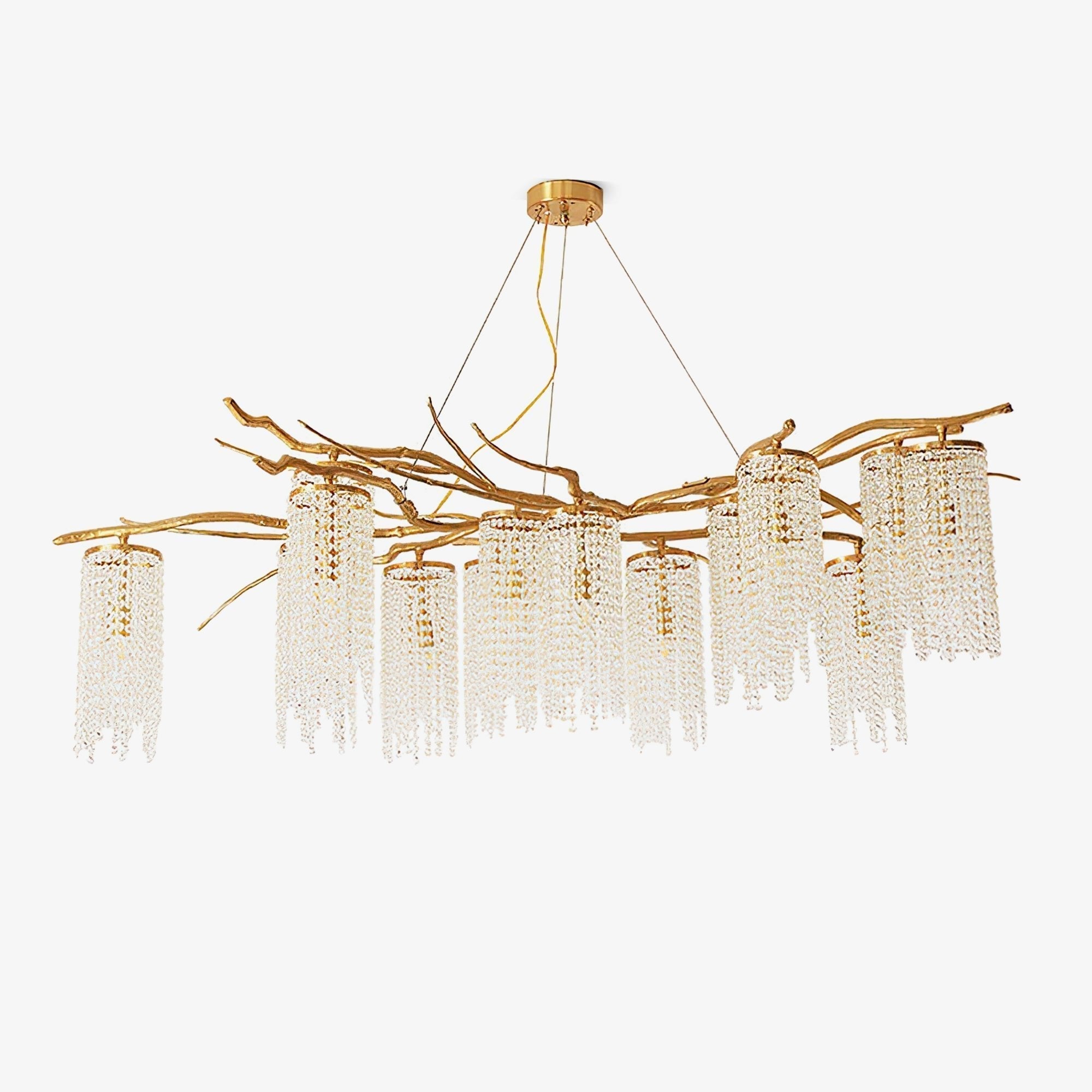 Forest Dawn Brass Branch Chandelier by Bling Lighting Studio