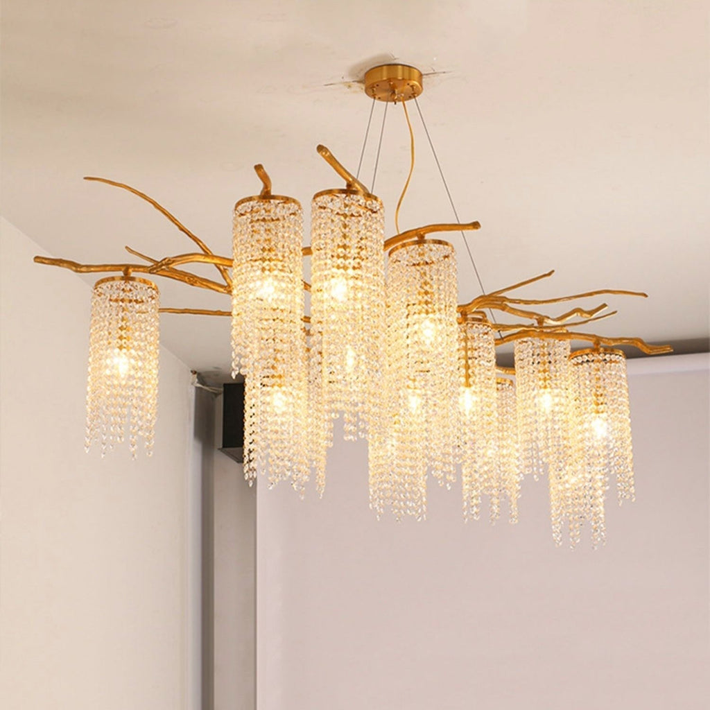 Forest Dawn Brass Branch Chandelier by Bling Lighting Studio