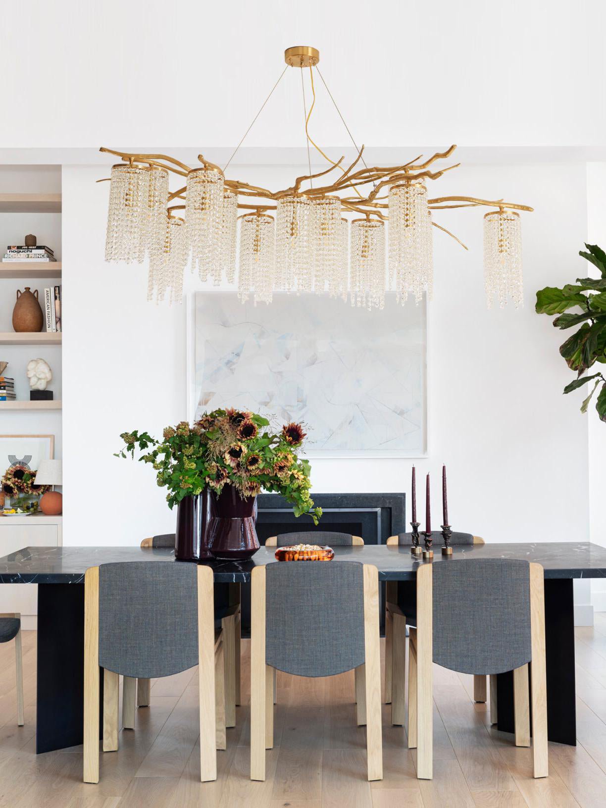 Forest Dawn Brass Branch Chandelier by Bling Lighting Studio