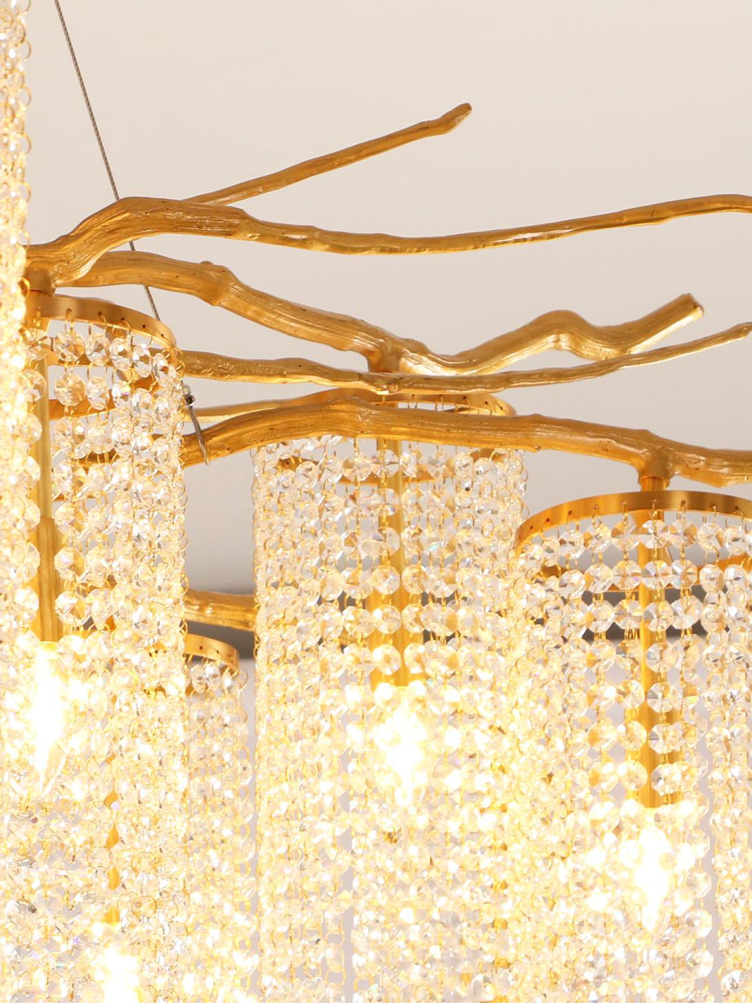 Forest Dawn Brass Branch Chandelier by Bling Lighting Studio