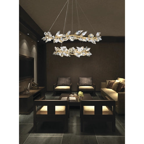 Foret 20 Light 55 inch Gold Pendant Ceiling Light by Bling Lighting Studio