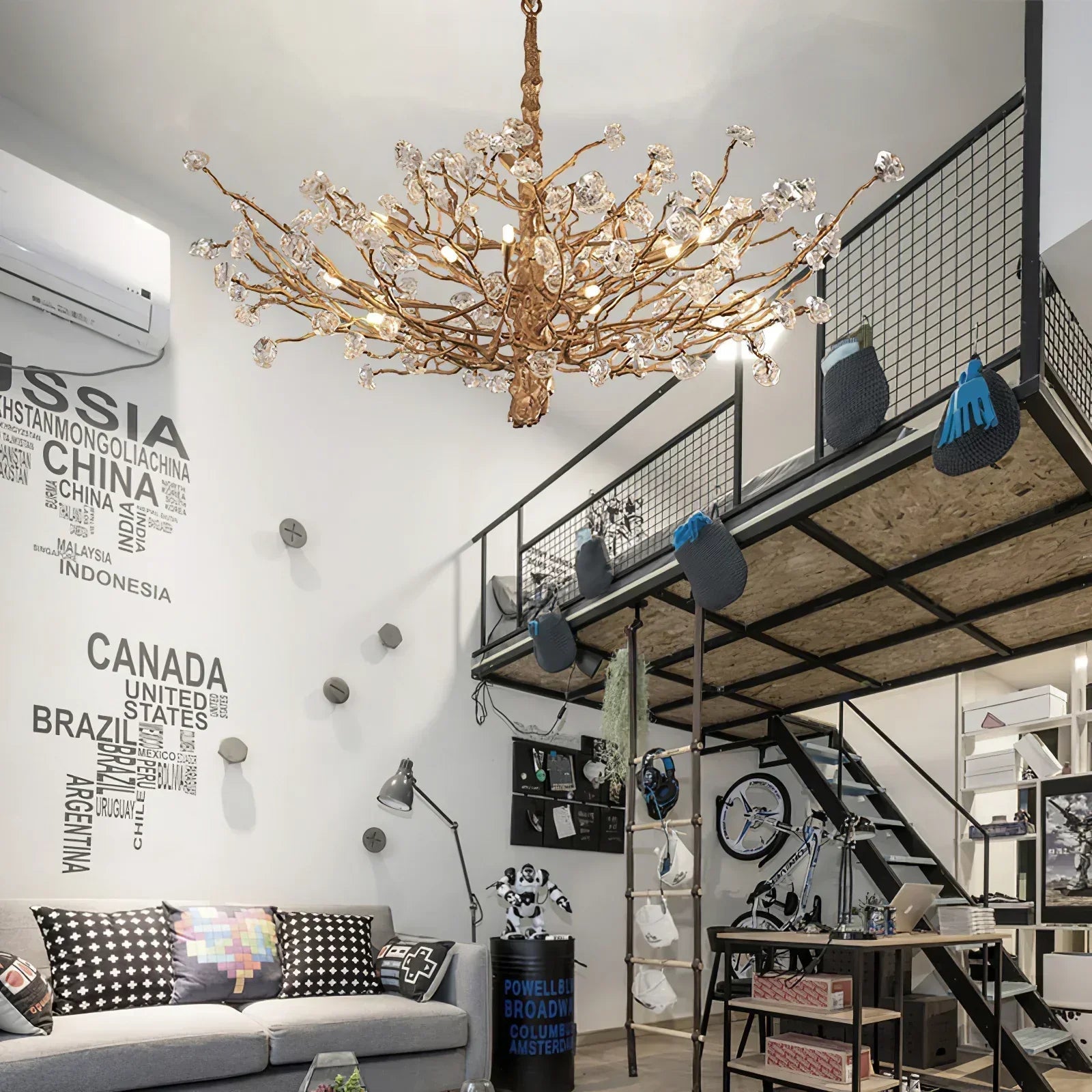 Gemstone Branch Chandelier with Artistic Design for Bedroom or Living Room by Bling Lighting Studio