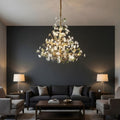 Gilded Branch Floral Brass Crystal Chandelier by Bling Lighting Studio