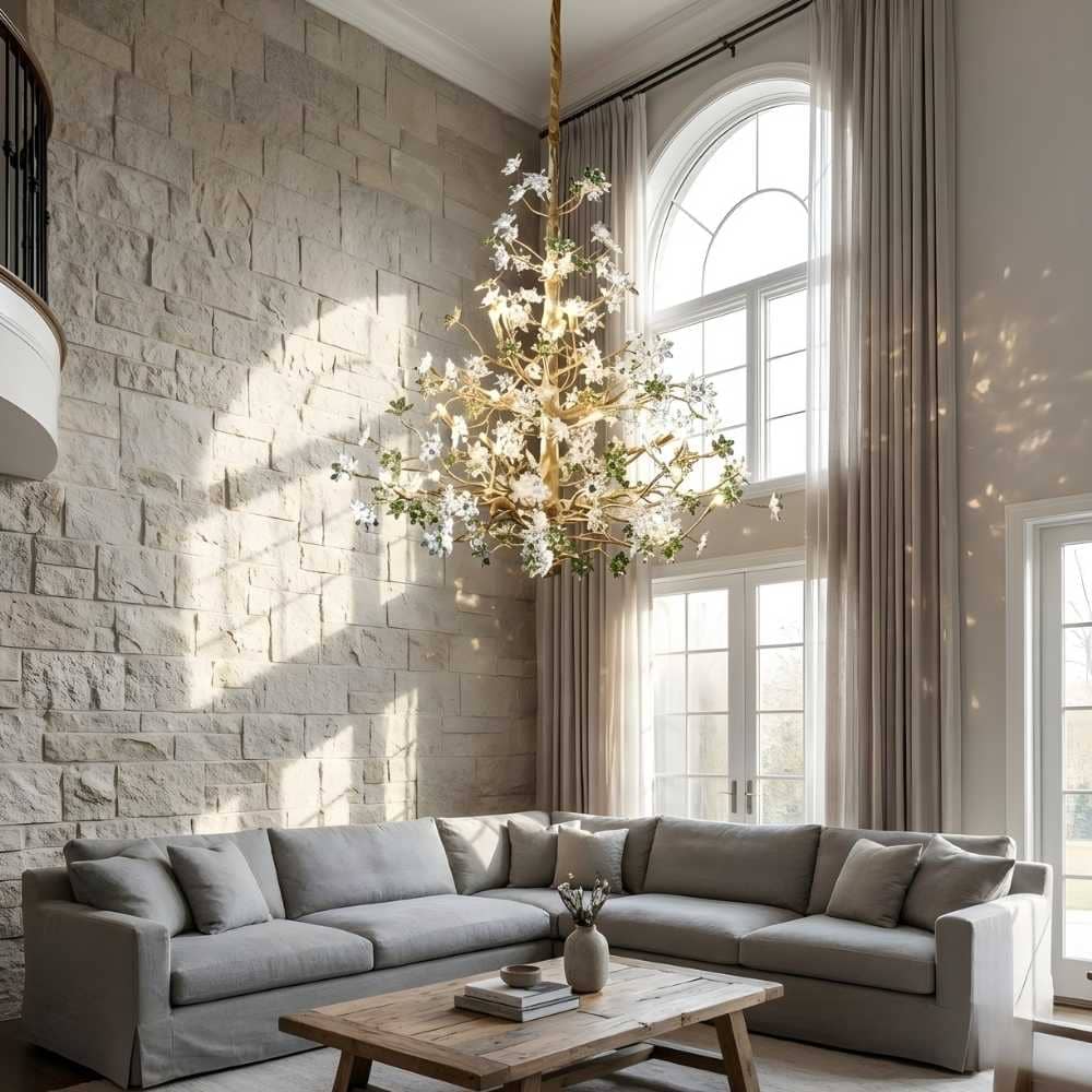 Gilded Branch Floral Brass Crystal Chandelier by Bling Lighting Studio