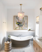 Tiered Alabaster Cluster Chandelier material and finish detail
