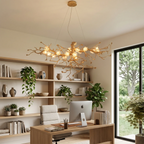 Golden Tree Branch Glass Flower Chandelier