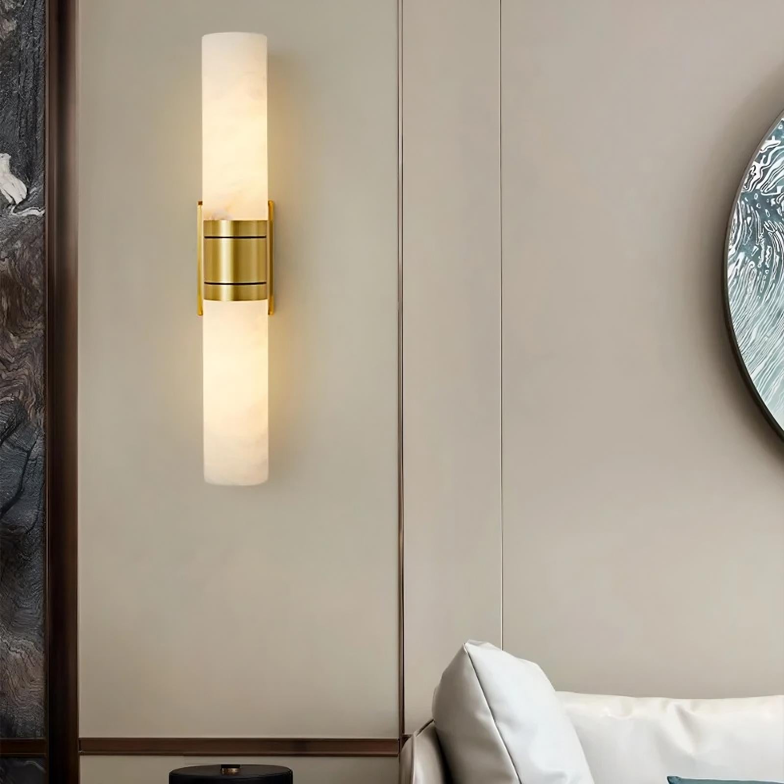 Solenne Alabaster & Brass Wall Sconce