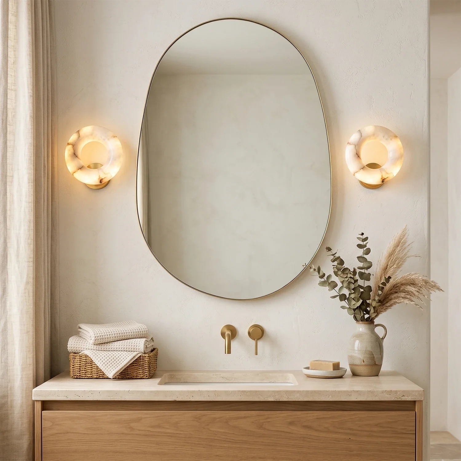 Halo Alabaster Wall Sconce
