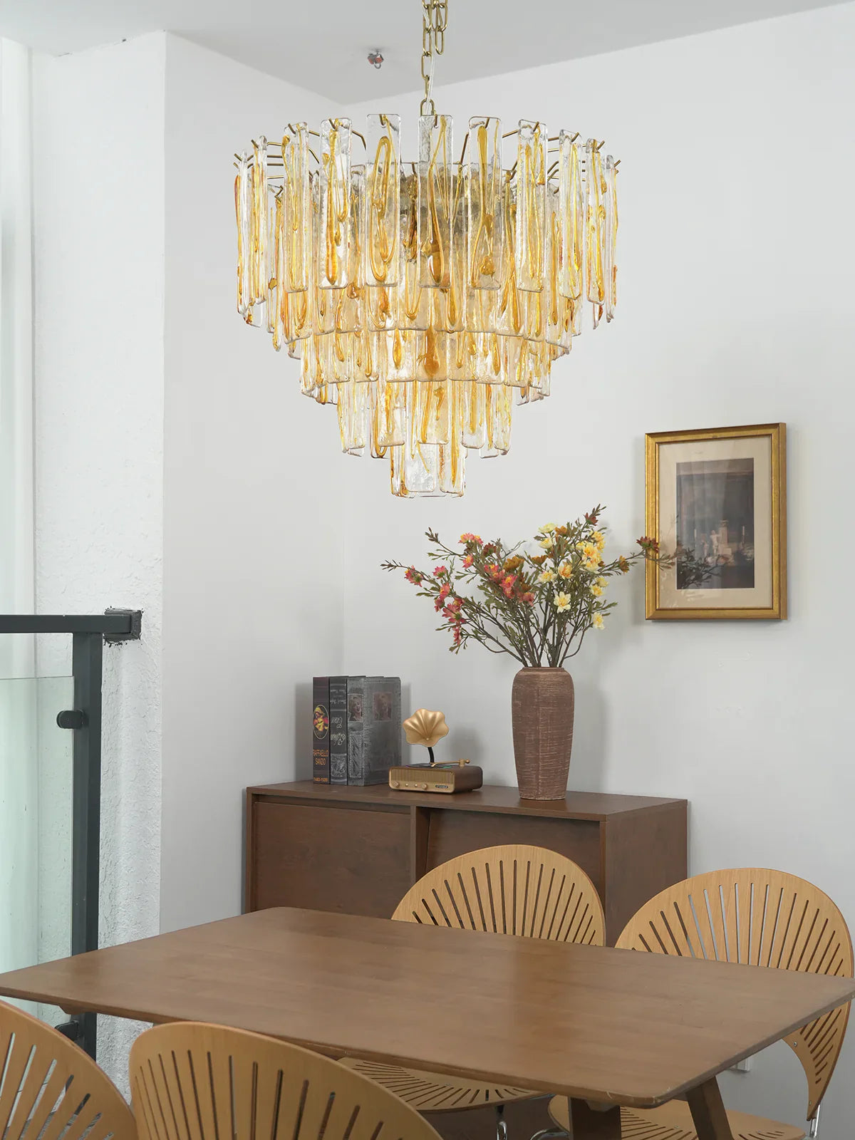 Honey Rectangular Glass Chandelier product image