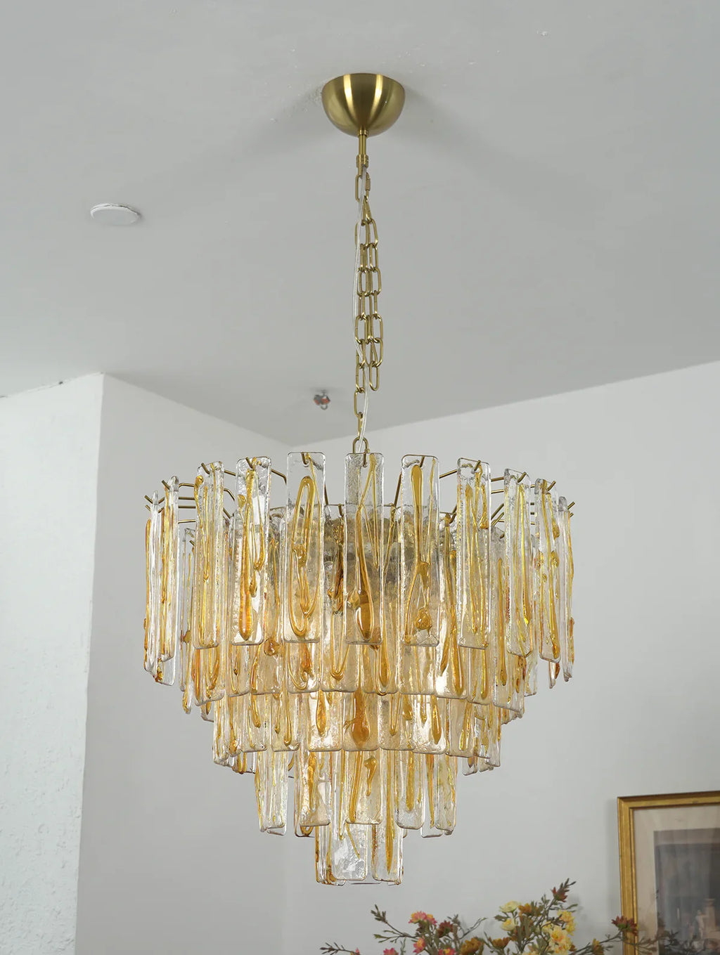Honey Rectangular Glass Chandelier product image