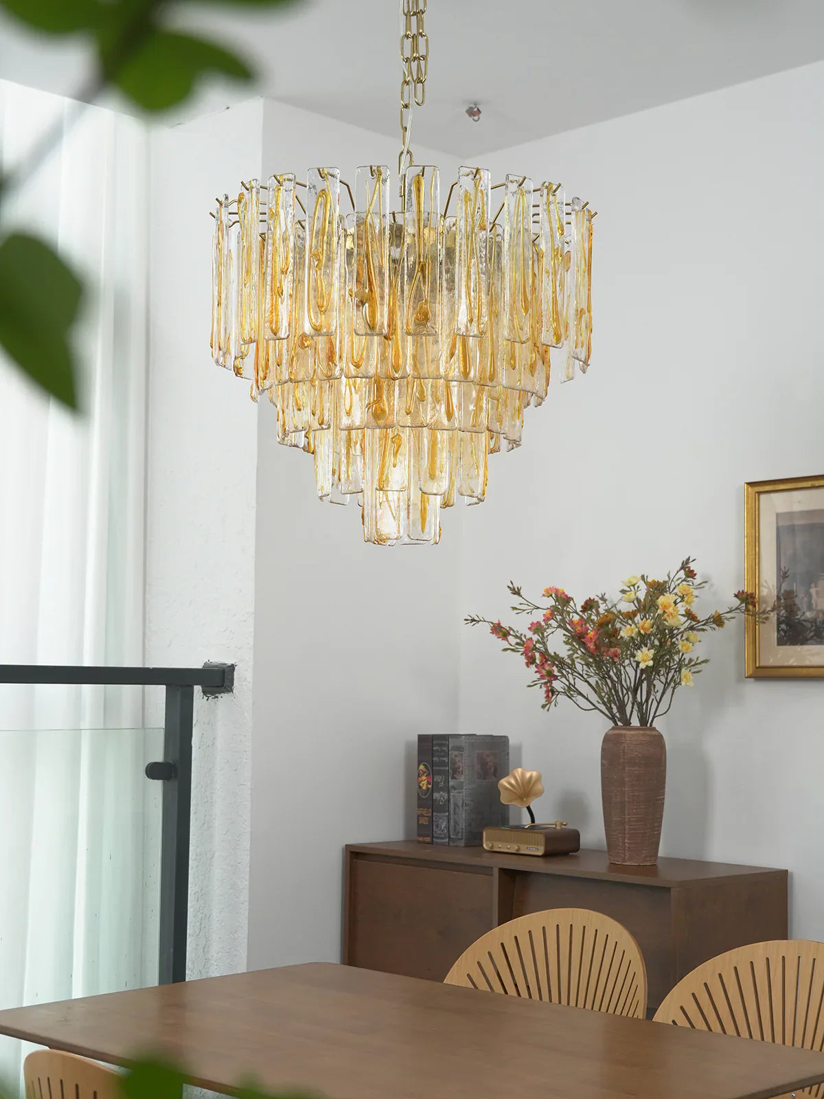 Honey Rectangular Glass Chandelier product image