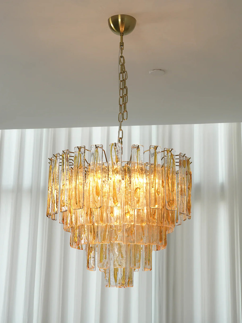 Honey Rectangular Glass Chandelier product image