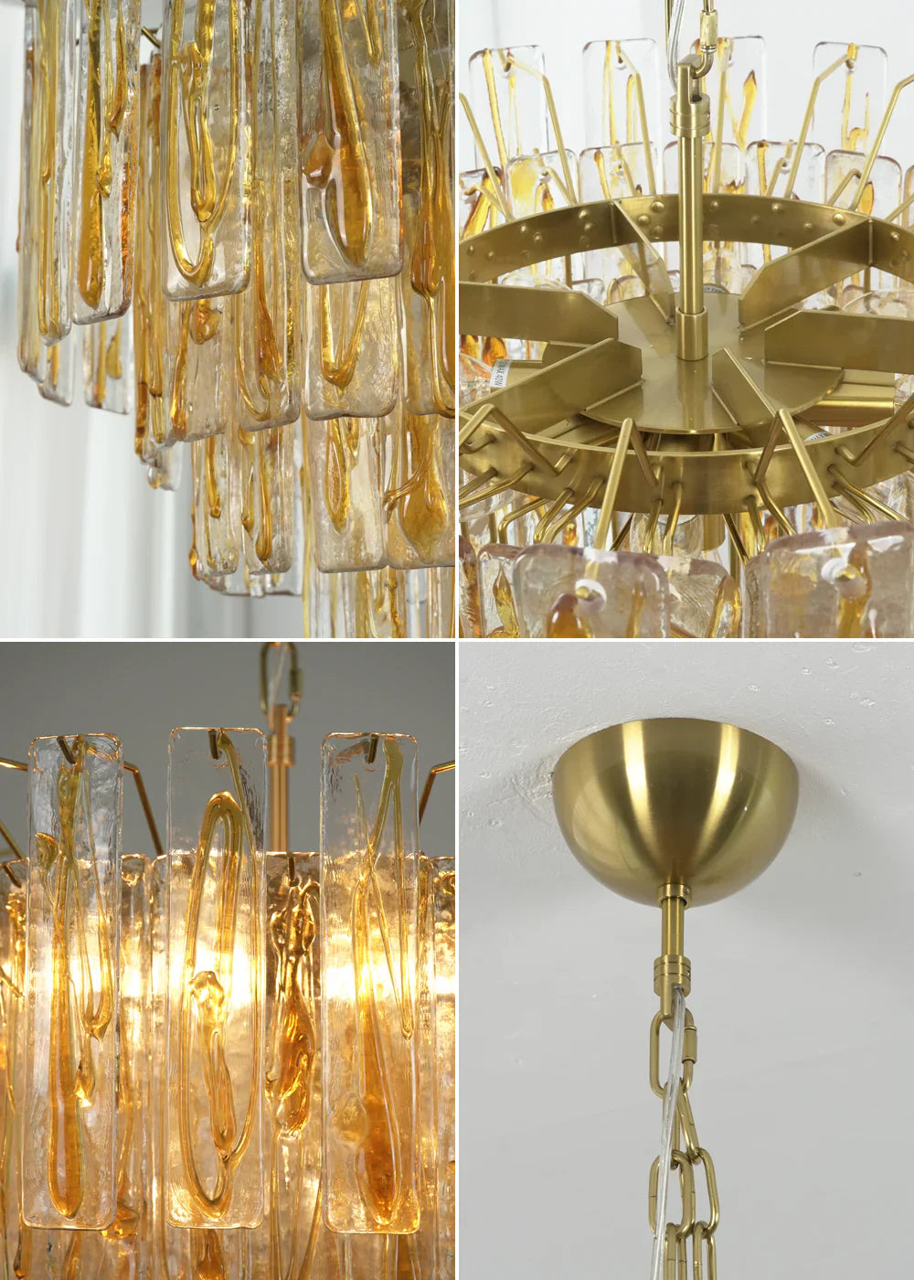 Honey Rectangular Glass Chandelier product image