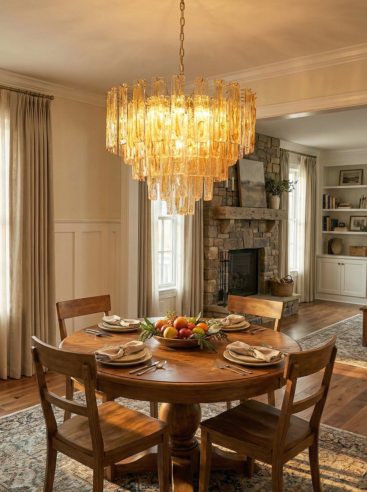 Honey Rectangular Glass Chandelier product image
