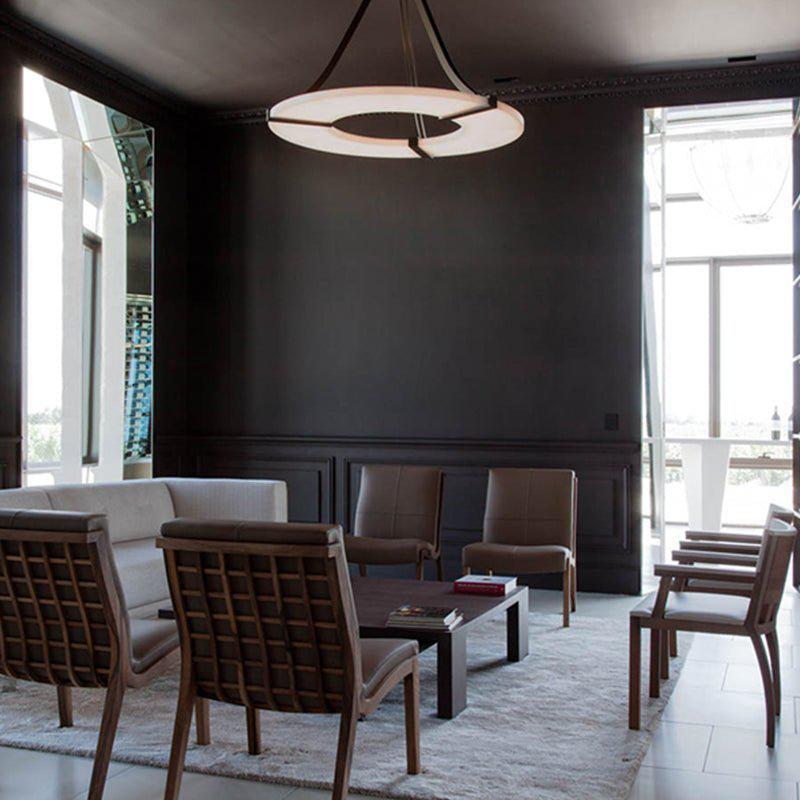 Glacera Round Alabaster Chandelier by Bling Lighting Studio