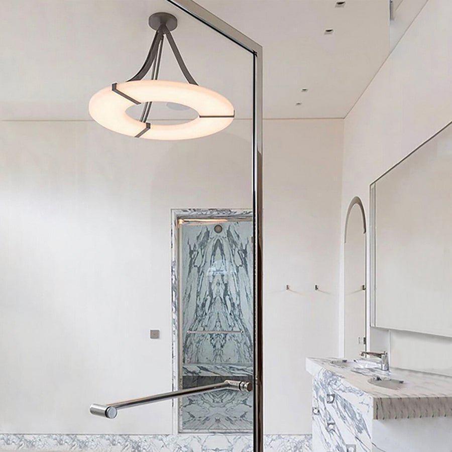 Glacera Round Alabaster Chandelier by Bling Lighting Studio