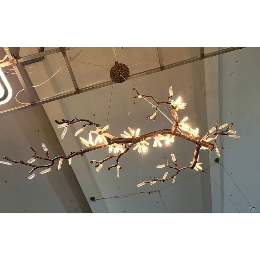 Selenite Crystal Blossom Branching Tree Chandelier by Bling Lighting Studio