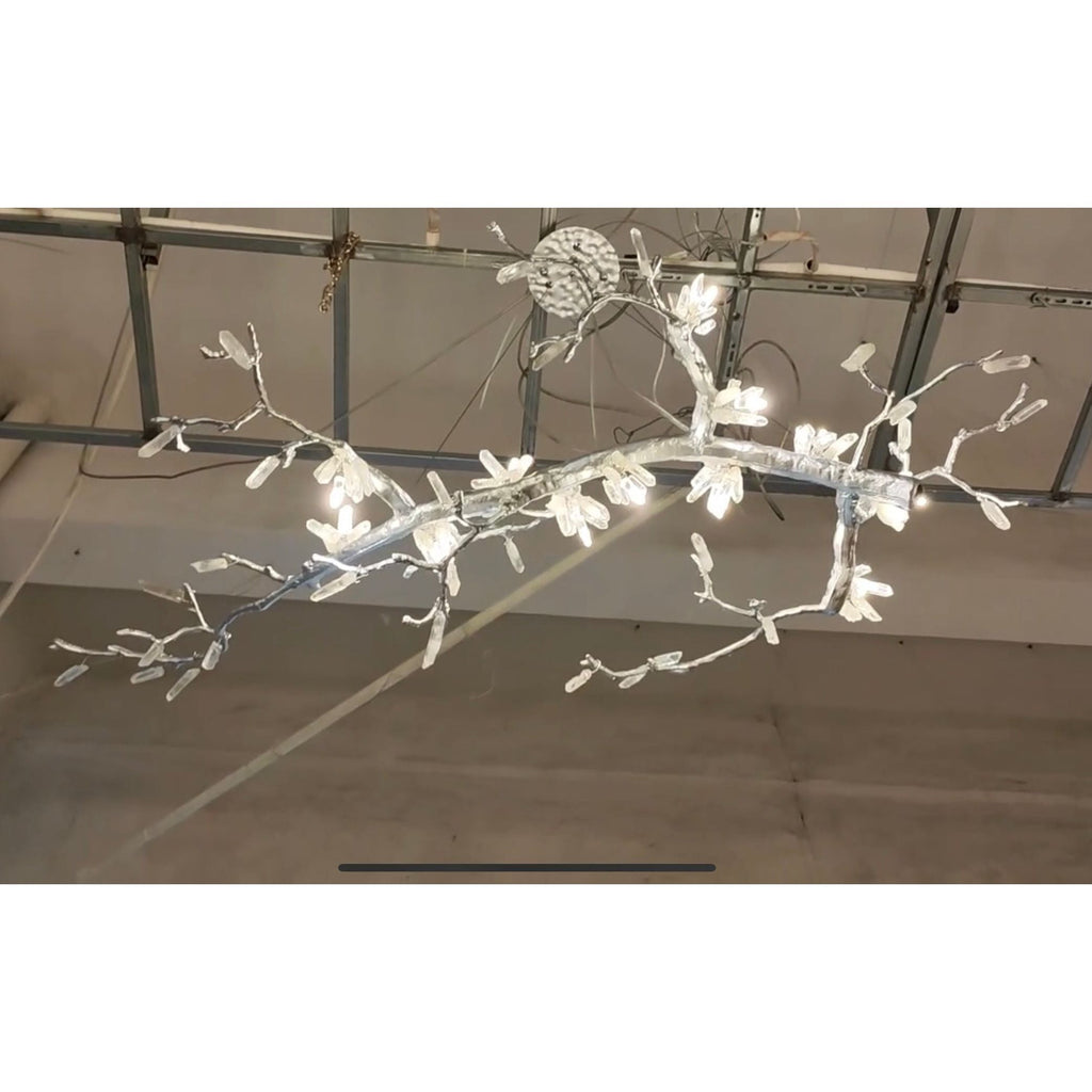 Selenite Crystal Blossom Branching Tree Chandelier by Bling Lighting Studio
