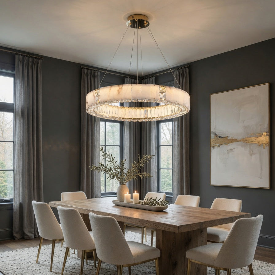 Stafford Alabaster Crystal Chandelier additional product view