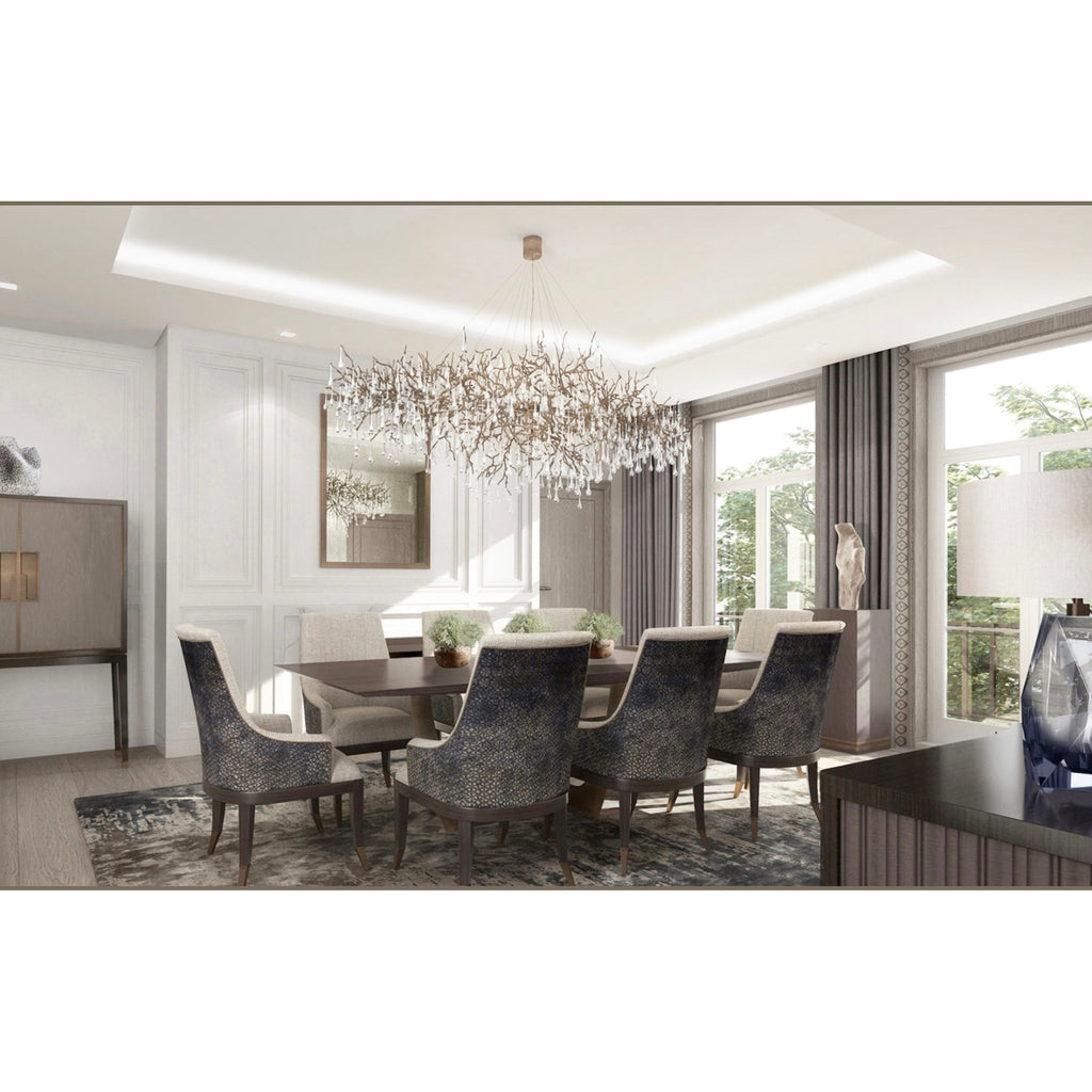 Le Saint Branch Brass Linear Teardrop Chandelier by Bling Lighting Studio