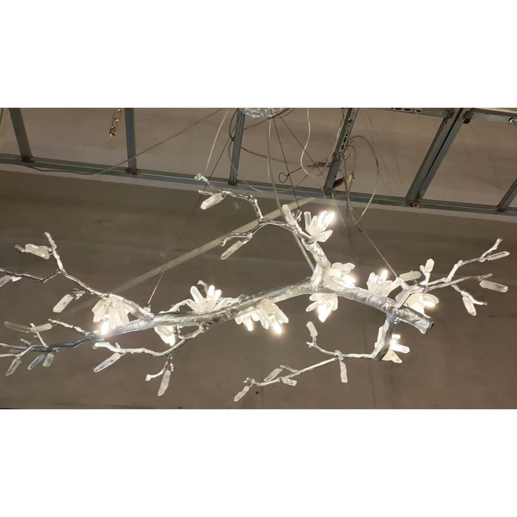 Selenite Crystal Blossom Branching Tree Chandelier by Bling Lighting Studio