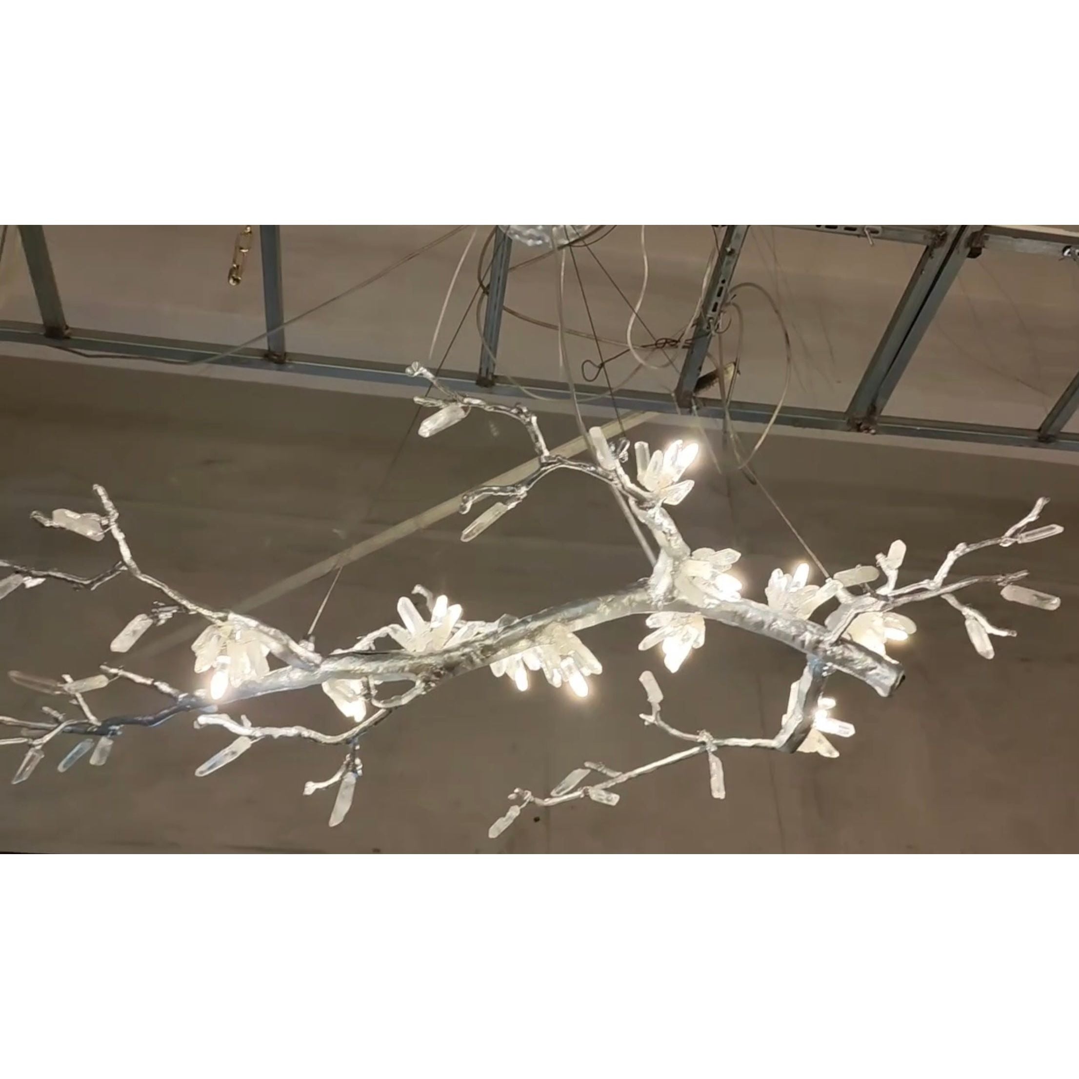 Selenite Crystal Blossom Branching Tree Chandelier by Bling Lighting Studio