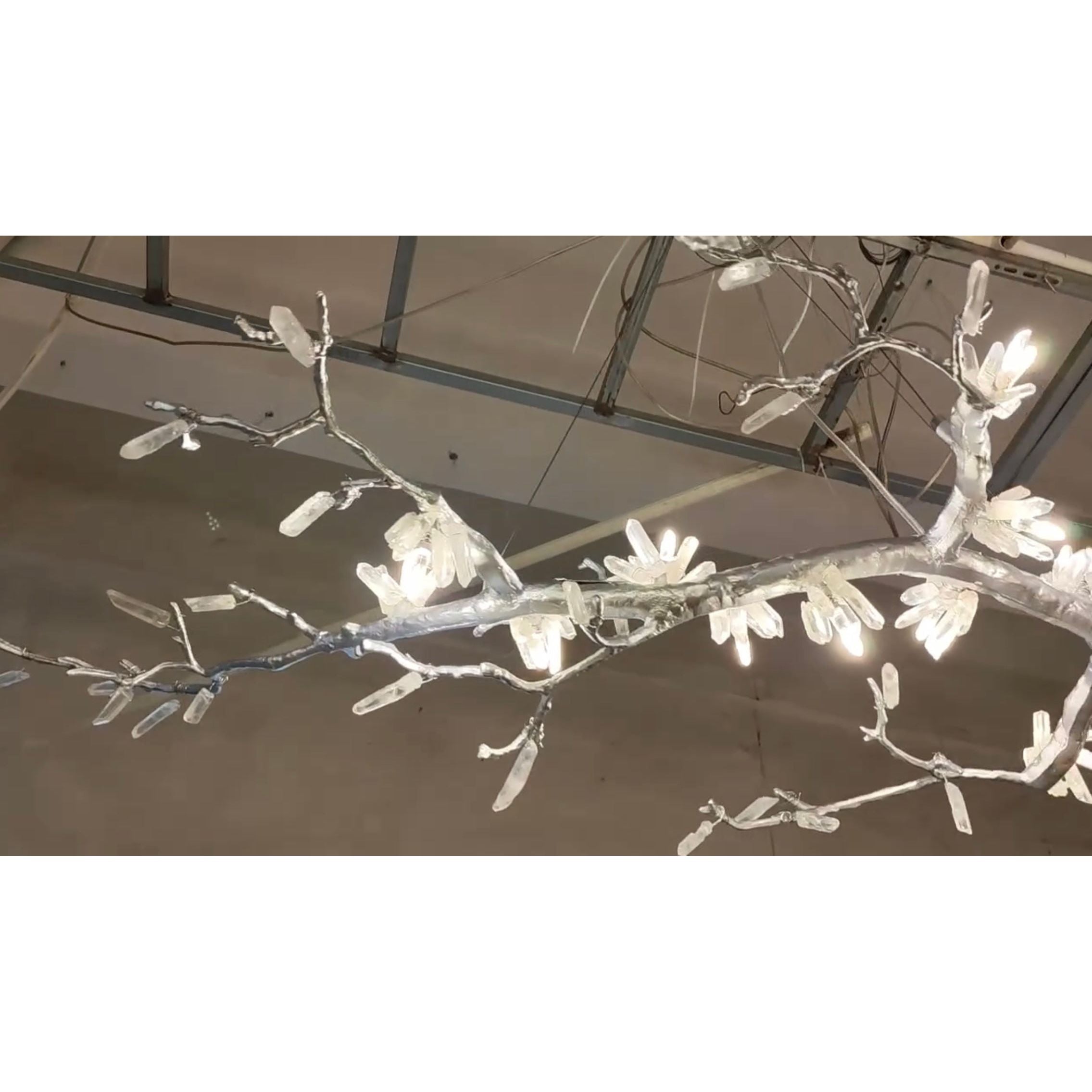 Selenite Crystal Blossom Branching Tree Chandelier by Bling Lighting Studio
