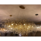 Le Saint Branch Brass Round Teardrop Chandelier by Bling Lighting Studio
