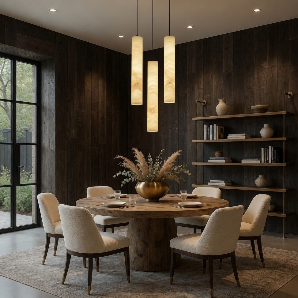 Moonshade Alabaster Pendant Light by Bling Lighting Studio