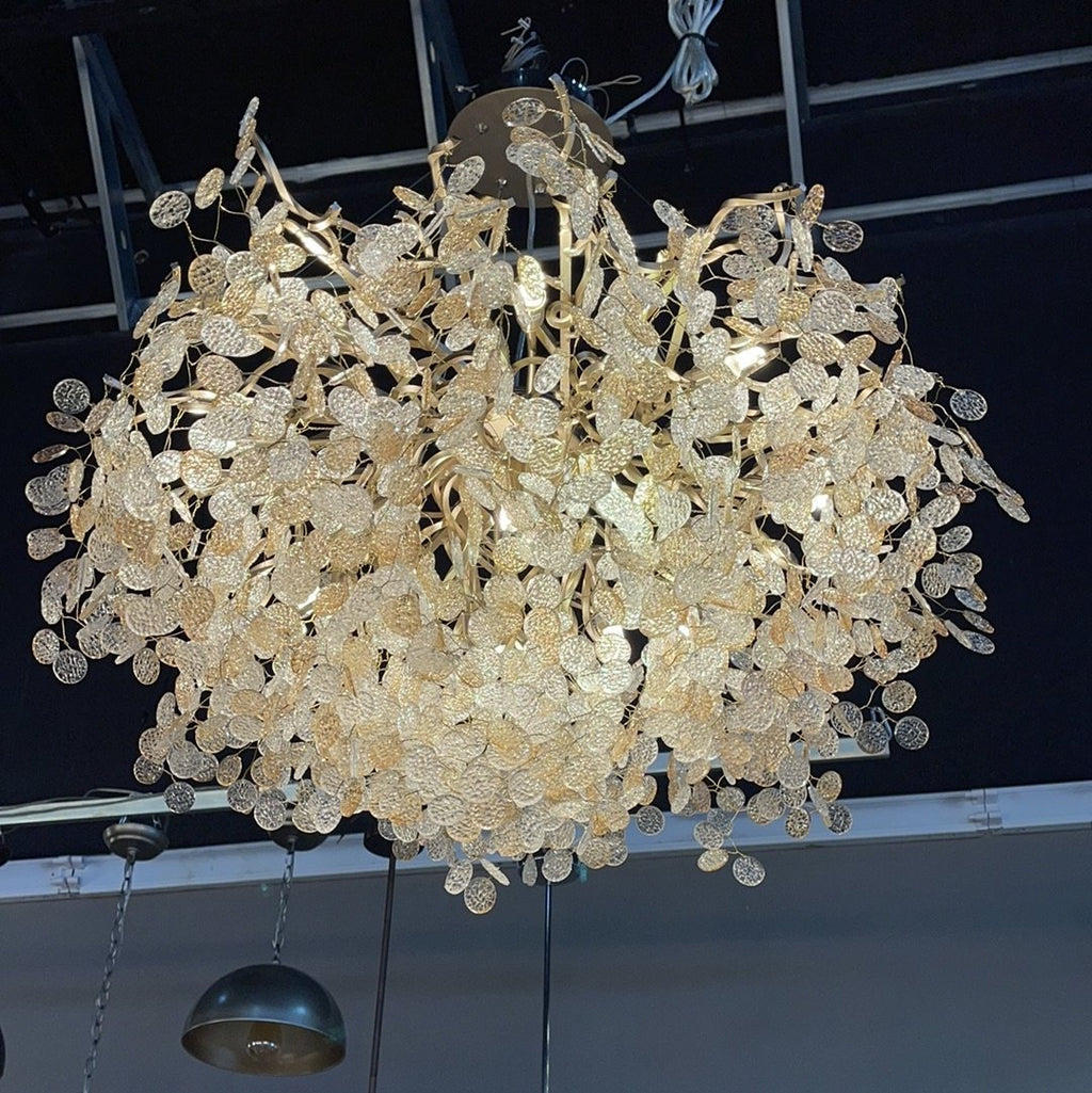 Organic Branch Round Penny Chandelier by Bling Lighting Studio