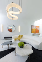 Glacera Designer Inspired Alabaster Chandelier Light For Living Room 35'' 55'' 56'' 70'' 96''W by Bling Lighting Studio