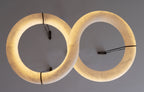 Glacera Designer Inspired Alabaster Chandelier Light For Living Room 35'' 55'' 56'' 70'' 96''W by Bling Lighting Studio