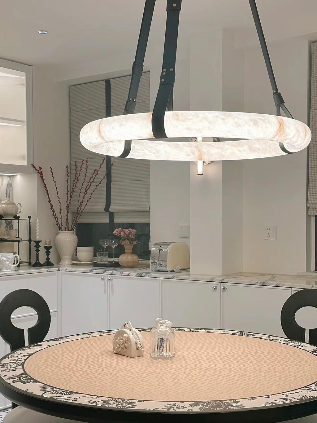 Glacera Alabaster Lorry Oslo Art Chandelier 8 Size by Bling Lighting Studio