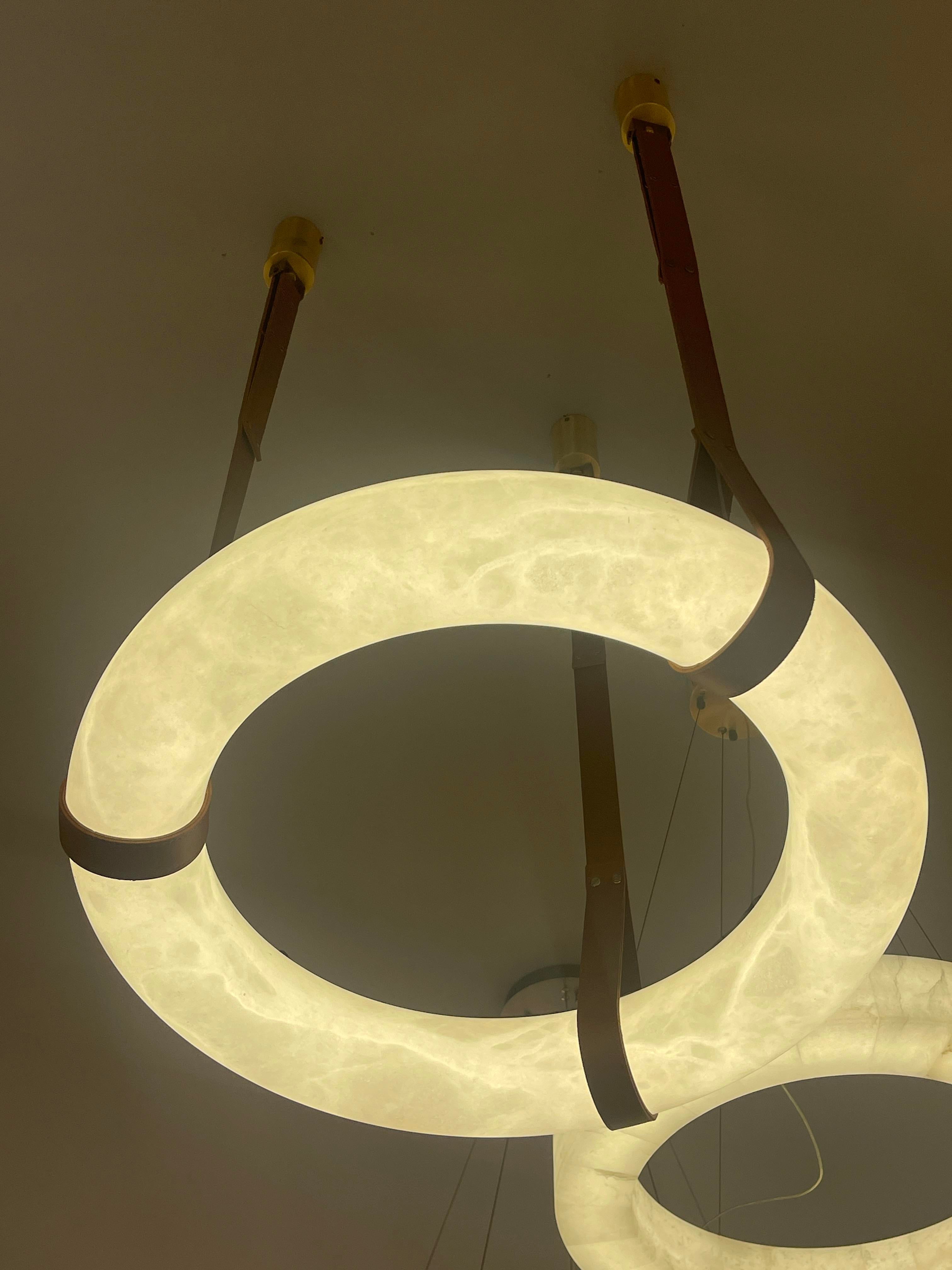 Glacera Alabaster Lorry Oslo Art Chandelier 8 Size by Bling Lighting Studio