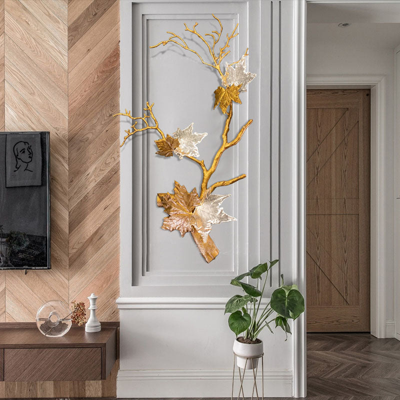 Mable Leaf Branch Wall Sconce material and finish detail