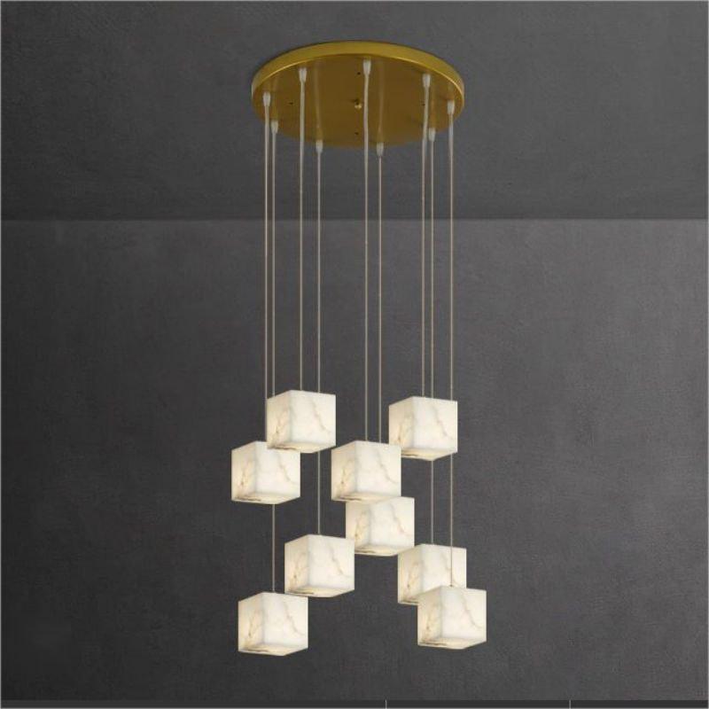 Kybos Alabaster Chandelier Light by Bling Lighting Studio