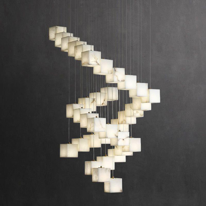 Kybos Alabaster Chandelier Light by Bling Lighting Studio